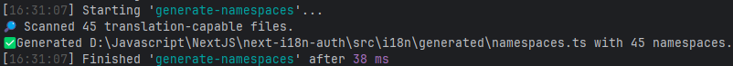 Generate namespaces log