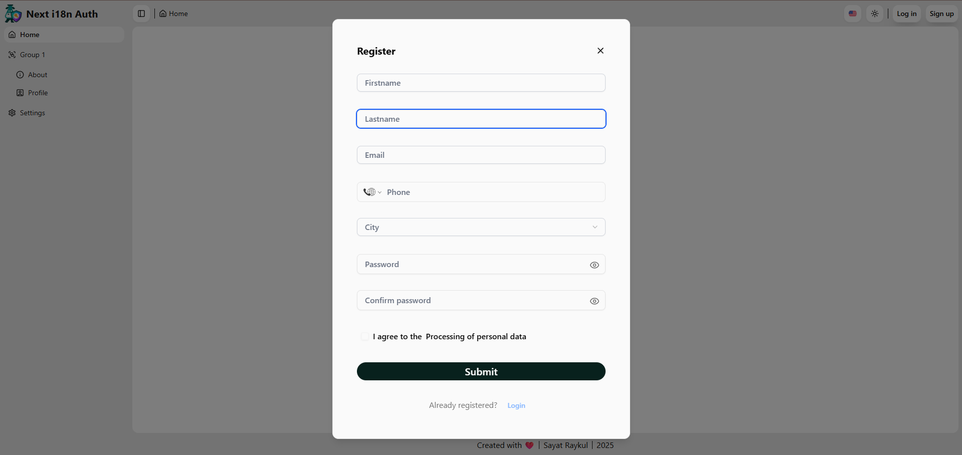 next-i18n-auth Preview